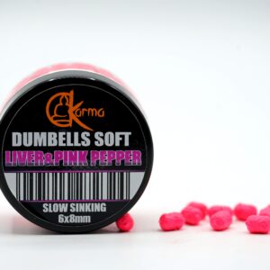 Slow Sinking Soft Dumbells Liver & Pink Pepper 6x8 mm