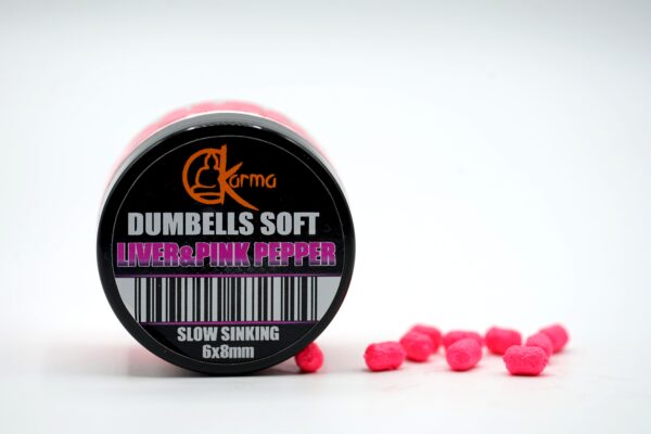 Slow Sinking Soft Dumbells Liver & Pink Pepper 6x8 mm